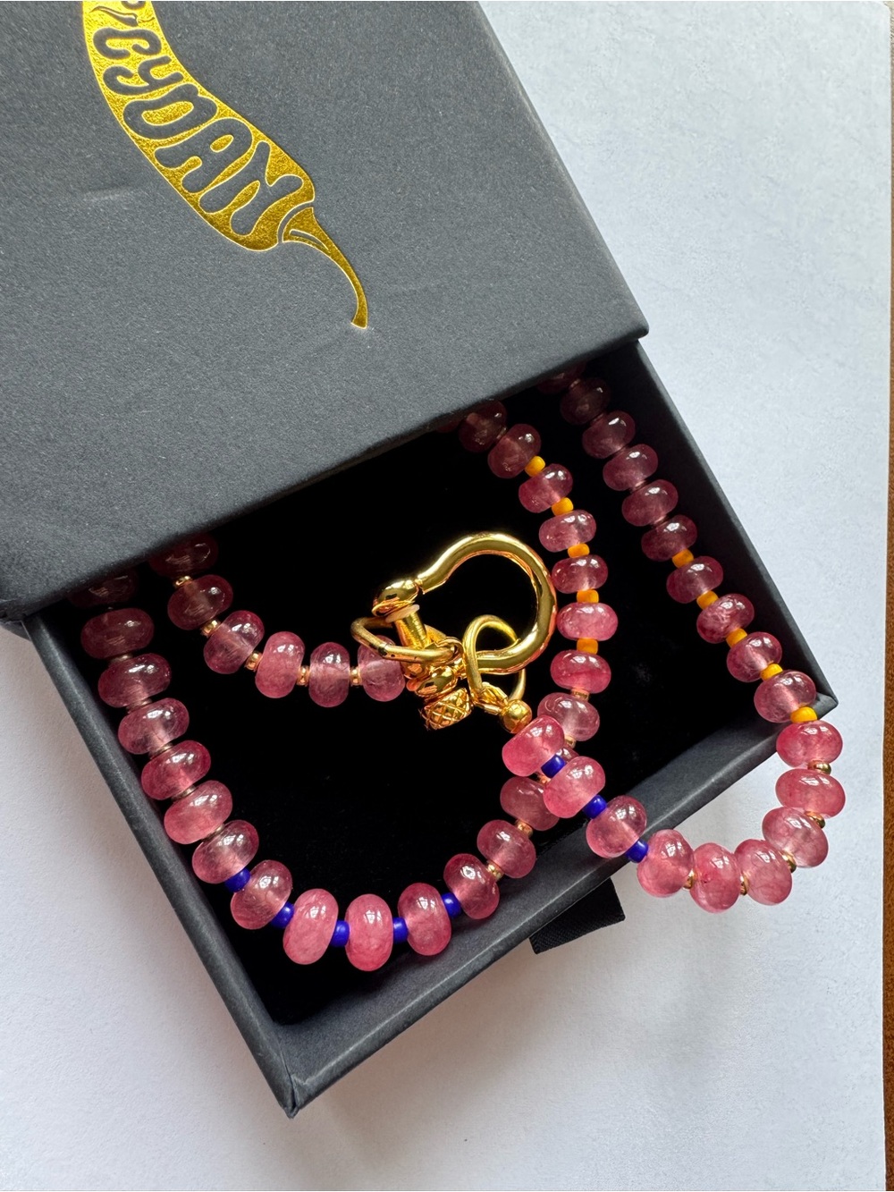 Spicy Dan red quartz beaded necklace